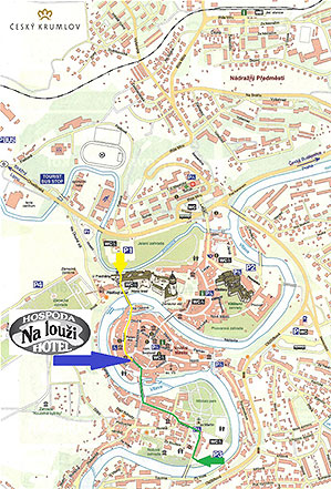 Pub Na louži, Český Krumlov - map | Hotel and Restaurant Na louži | Český Krumlov | Accommodation